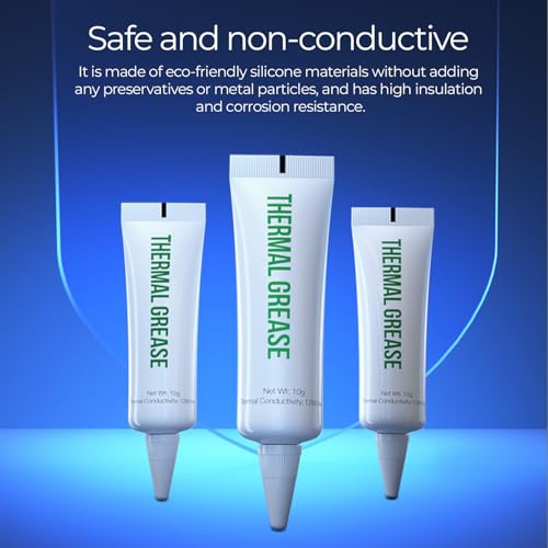 Creality Thermal Grease, High Thermal Conductivity Silicone Paste for 3D Printer Hotend & Heat Break, Non-Conductive & Non-Corrosive, Non-Toxic & Odorless, Stable from -50°C to 250°C (4 Pack) - style: Thermal Grease