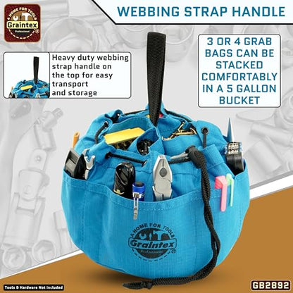 Graintex 18 Pockets Grab Bag Rip-stop Canvas Drawstring Closure, Small Part Organizer Pouch, Small Tools, Screws, Parts, Parachute Tool Bag for Efficient Storage - Royal Blue - color: Royal Blue