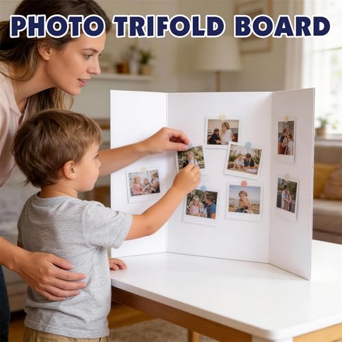 20 Pack White Trifold Poster Board, 16in x 24in Corrugated Project Board - size: 16''x24''-20P