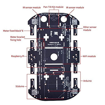 Robot Chassis 4WD Robot Car Smart Chassis Kit with 4 TT Motor for Arduino/Raspberry Pi/Jetson Nano, Smart Robotic Car Chassis DIY Learning Kit