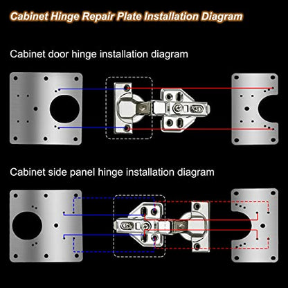 Cabinet Hinge Repair Plate Hinges Repair Fixing Plates Cabinet Repair Board - size: Large & Small