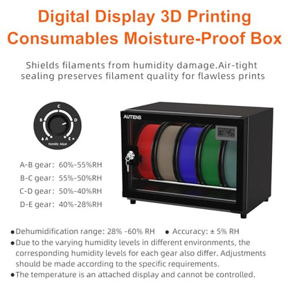 25L 3D Printer Filament Dryer Box, Holds 5 Rolls