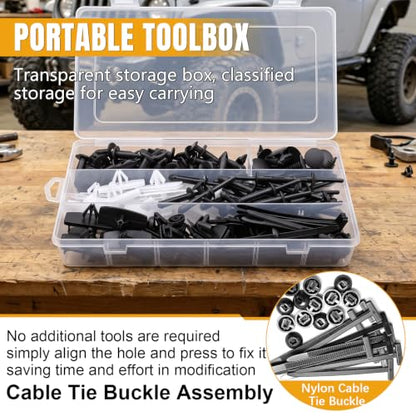 weideer 161PCS Fender Flare Clips for Jeep Wrangler,Fastener Retainer Clips - color: BK-7 in 1 Kit