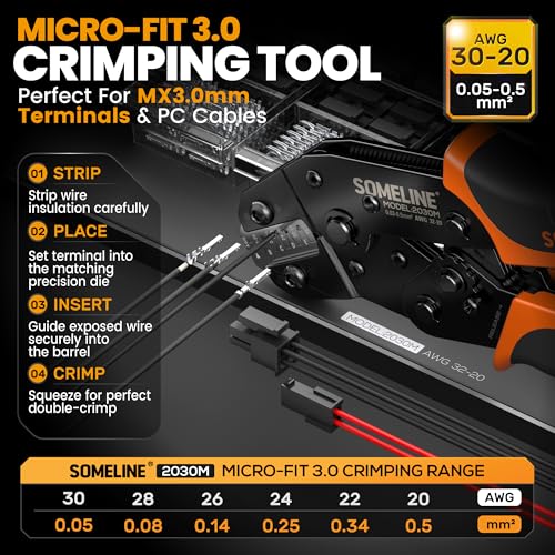 SOMELINE Micro-Fit 3.0 Connector Crimping Tool Kit, 2-16 Pin, 2 Extractors