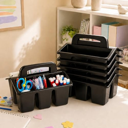 gisgfim 8 Pack Black Classroom Caddy Table Organizer with Handle - color: Black