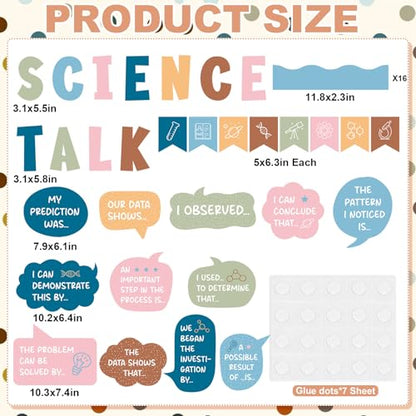 47Pcs Science Talk Bulletin Board Decorations Set, Boho Educational Bulletin Boards for Science Classroom Back to School Elementary Middle School Wall Decor Teacher Must Haves