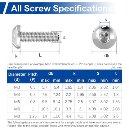 430Pcs M4 Button Head Socket Cap Screws Assortment Kit with Nuts Washers - size: M4 Screws Kit