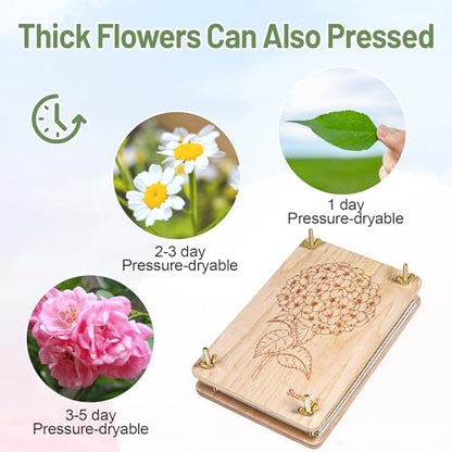 Suziko Large Flower Press Kit for Adults Kids 10.8 x 6.9 inch, Flower Plant Preservation Kit Arts and Crafts for Adults Leaf Press, Great Gift for Lovers, Medium Hydrangea - size: Hydrangea 10.8" x 6.9"