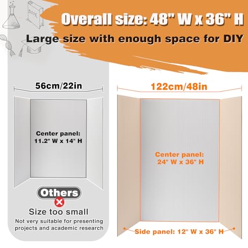 8 PCS 48" x 36" Extra Large Trifold Poster Board for School Projects - size: XL-48" x 36"