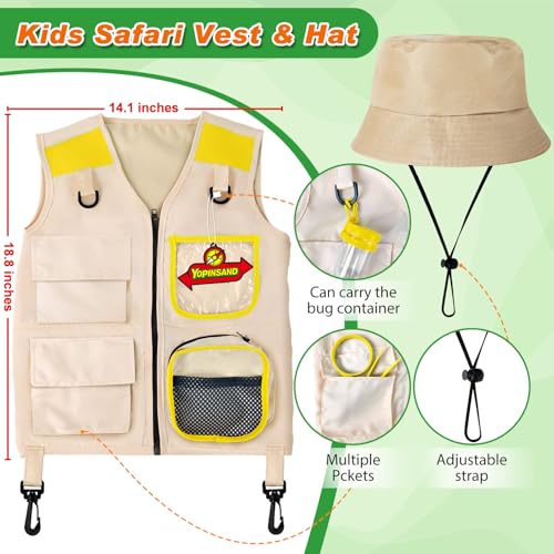 YOPINSAND Kids Explorer Kit & Bug Catcher Kit, Kids Outdoor Exploration Set - color: Yellow
