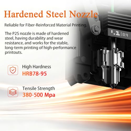 4‑Pack 0.4mm P2S Hotend for Bambu Lab P2S Nozzle X2D/H2D/H2S/A1/A1 Mini - style: 4PK 0.4mm
