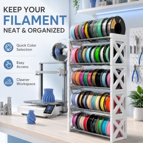5-Tier 3D Printer Filament Storage Rack, Holds 45 1KG Spools - size: 5 Tier