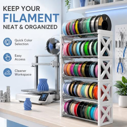 5-Tier 3D Printer Filament Storage Rack, Holds 45 1KG Spools - size: 5 Tier
