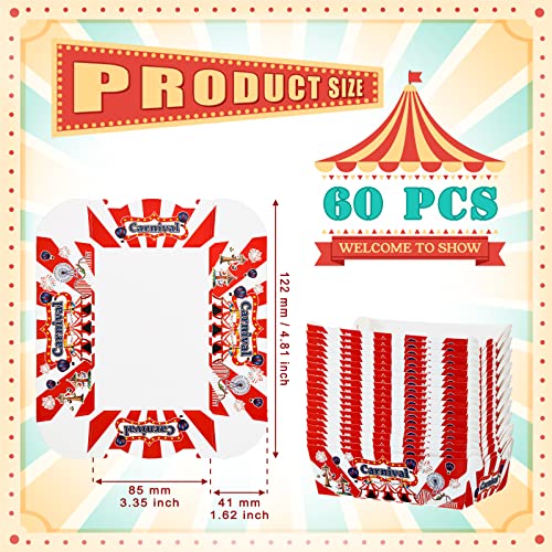 Cunhill 60 Pack Paper Food Trays 1 Lb Disposable Carnival Carnival - size: 1 lb, style: Carnival
