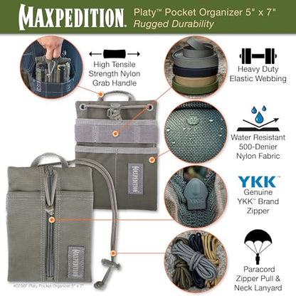 Maxpedition Platy Pocket Organizer, EDC Tool Pouch, Neck Wallet - color: Foliage, size: 5" x 7"
