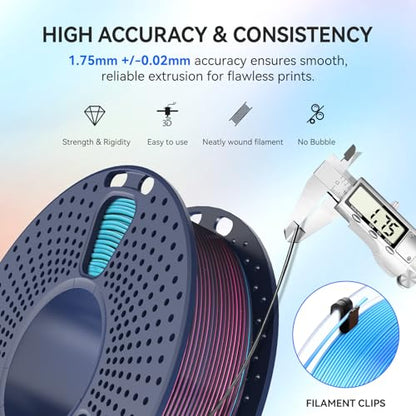 JAYO Silk PLA Four-Color 3D Printer Filament Bundle 1.75mm, 250g, 4-Pack - color: Silk Pla Four Color-4x250g