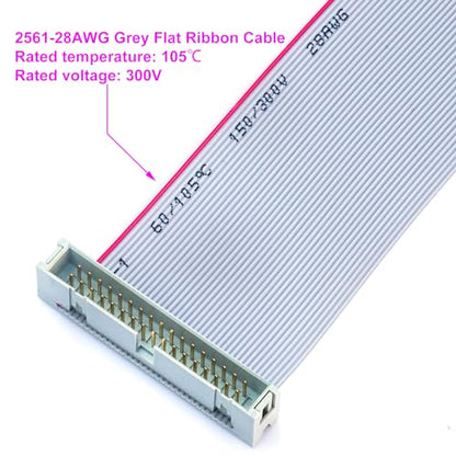 2.54mm Flat Ribbon IDC Cable Male to Female, Flat Ribbon Cable Connector 26P FC 26-Pin 30cm Length 2Pcs (TC-30cm-MF26P-2) - color: Male to Female, size: 26P