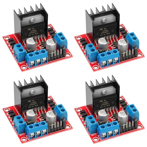 L298N Motor Driver Controller Board - DC Dual H-Bridge Stepper Motor Controller Module for Arduino Smart Car Power UNO MEGA R3 Mega2560 with 4pcs