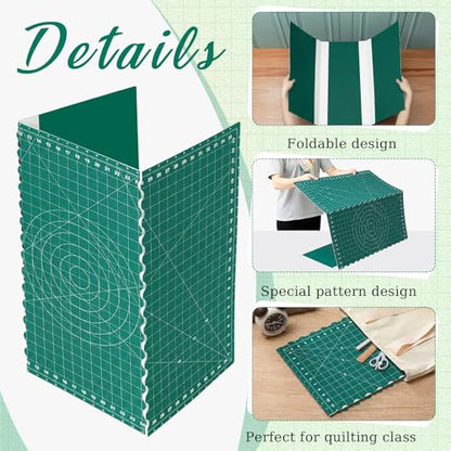 Teenyyou 36" L x 24" W Self Healing Foldable Cutting Mat, Green - color: Green, size: 36" L x 24" W