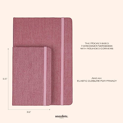 Anecdote Journal Notebook (5.5"x3.5" Pocket Size) 192 Lined Pages Hardcover - color: Blossom Pink, size: 2-Pack (5.5" x 3.5")