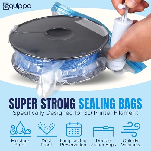 3D Printer Filament Storage Kit – 30 Vacuum Storage Bags with Electric Pump, 30 Silica Gel Packs, 5 Clips, 2 Markers & Manual Backup Pump – 3D Printing Filament Storage Solution