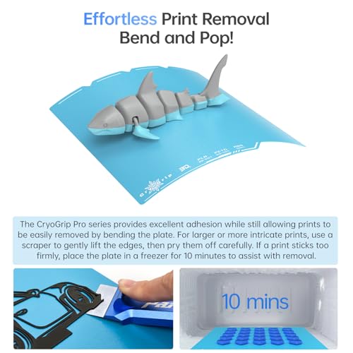BIQU CryoGrip Pro Frostbite Cold Build Plate for Snap-Maker U1 3D Printer - color: Frostbite-Blue, size: 276*301MM-U1, style: Frostbite