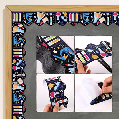 72pcs Science Lab Borders Classroom Decor, 72ft Bulletin Board Borders Trim