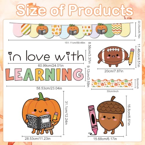 Fall in Love with Learning Classroom Bulletin Board Decorations - color: Fall in Love With Learning