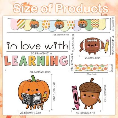 Fall in Love with Learning Classroom Bulletin Board Decorations - color: Fall in Love With Learning