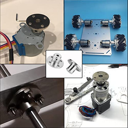 2-Pack 5mm Flange Shaft Coupling High Hardness Metal Axis Bearing Fittings DIY Model Accessory Rigid Flange Guide Shaft Coupler Motor Connector - size: 5mm