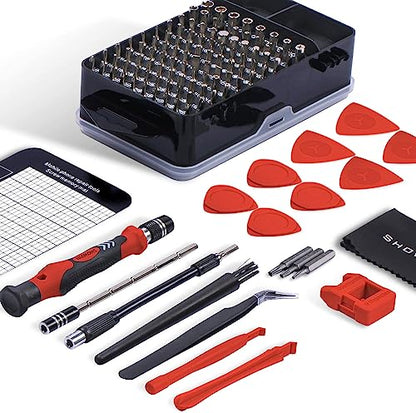 Precision Screwdriver Set, SHOWPIN 122 in 1 Computer Screwdriver Kit - color: Red-122pcs-1pack