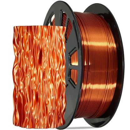 Silk Metallic Shiny Copper 3D Printer Filament, 1.75mm PLA 3D Printing Material 1kg 2.2lbs/Spool,for FDM 3D Printer - color: Silk Metallic Copper