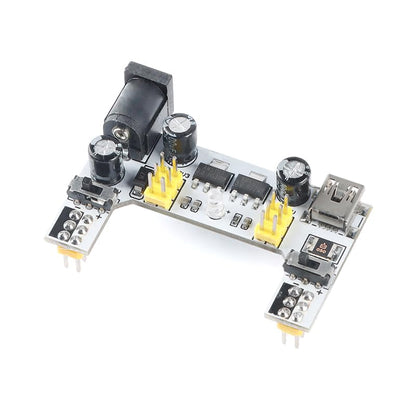 3Pcs MB102 Breadboard Power Supply Module, 3.3V 5V Dual Channel Power Supply Board with USB and DC Input for Arduino Prototyping
