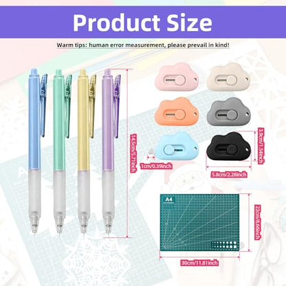 10 Pcs Retractable Ceramic Craft Cutters for DIY Scrapbook & Art Projects