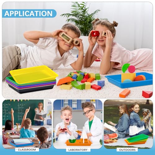10 Pack Colorful Plastic Art Trays,10 Colors Activity Crafts Tray,Multicolor Art Serving Tray,Activity Plastic Art Trays for DIY Projects,Beads,Painting,Jewelry