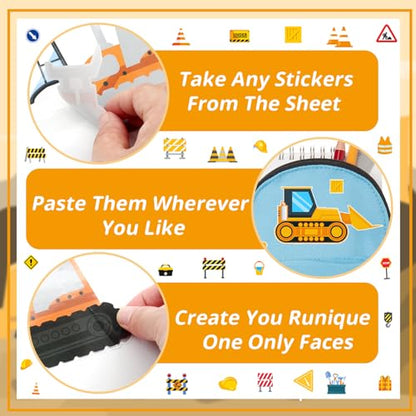 24 Sheets Make Your Own Construction Construction Vehicle Stickers for Kids, Party Favors, Birthday Gifts, Classroom Rewards, Crafts for Boys - color: Truck