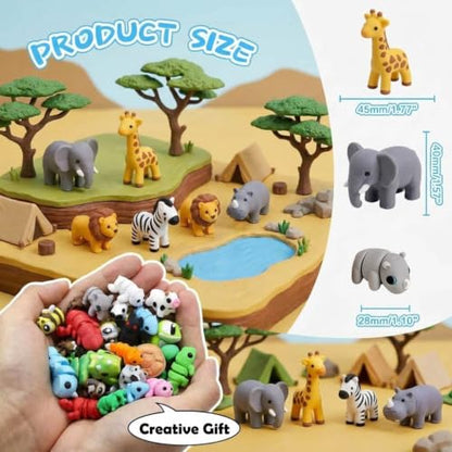 50 Pcs 3D Printed Animals Articulated Fidget Toys Mystery Pack