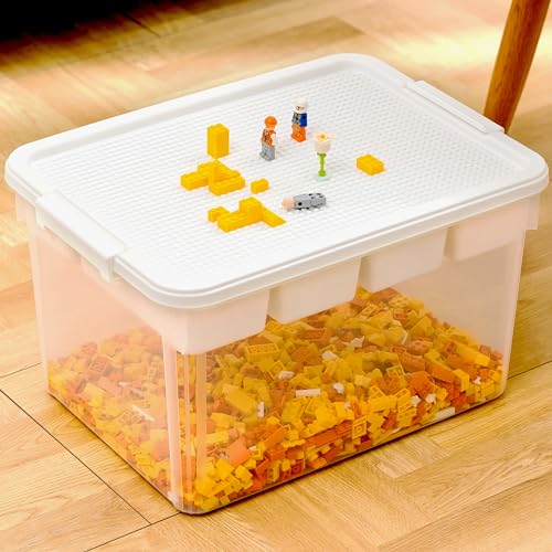 Citylife 32QT Plastic Craft Storage Box Buildable Lid Removable Tray - size: 1 Pack-32 QT