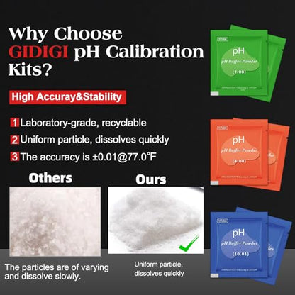 18-Pack pH Meter Buffer Solution Powder 7.00/4.00/10.01 - color: Green 4/7/10