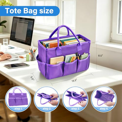 ZKOO Art Craft Organizer Tote Bag, Desktop Tote and Organizer Purple - color: Purple