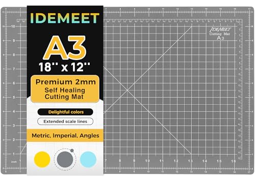 Self Healing Cutting Mat 18" x 12", A3 Double-Sided for Quilting & Sewing, Non-slip, 5-Ply Rotary Cutting Mat for Crafts Cutting Fabric Scrapbooking, and Small Modeling Projects, Anthracite Gray - color: Anthracite Gray, size: A3:17.8''x11.9''
