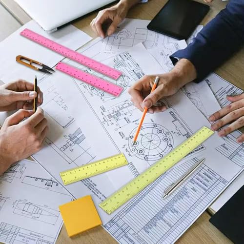 Ruler 6 Inch,Rulers for School,Rulers Bulk for Classroom,8 Pack for Kid Transparent Multicolor Rulder - style: straight 6in
