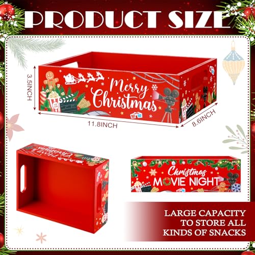 GlikCeil Movie Night Supplies Snack Trays with Handles, Christmas Style 1 - style: Christmas Style 1