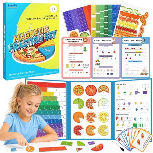 Larger 11.5" Magnetic Fraction Playbook - Montessori Math Manipulatives