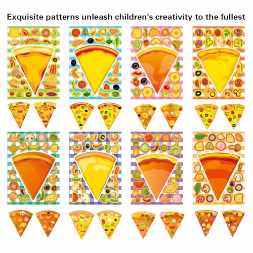 Make a Pizza Stickers for Kids, Make Your Own Stickers,Fast Food Sticker - style: Pizza