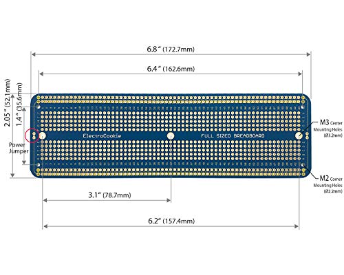 ElectroCookie Large PCB Prototype Board Kit Solderable Breadboards for Electronics Projects Compatible for DIY Arduino Soldering Projects, Gold-Plated (6 Multi-Pack, Blue)