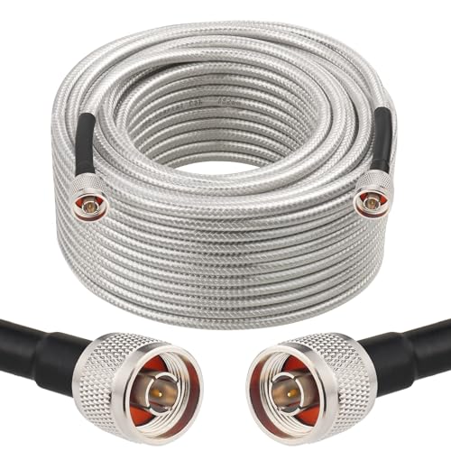 MOOKEERF RG8X N Male to N Male Cable 100FT,Ultra Low Loss N Cable 50 ohm RG8X Stranded Core for WiFi Router,Amplifier,Antenna,Signal Booster Use - size: 100FT