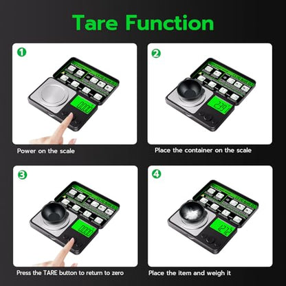 Wigearss Digital Milligram Scale 50g x 0.001g, Mini Precision Scale with Tare Weight Function, Calibration Weight ＆ Backlit LCD Display, Pocket Micro Scale for Weighing Powder, Gold, Jewelry, Herbs - color: Black