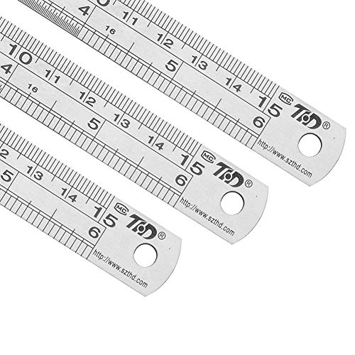 ZZTX Metal Ruler 6 Inches Stainless Steel 12 Pack