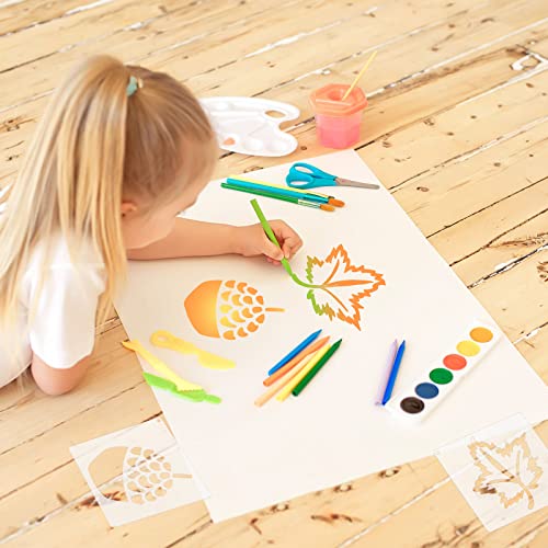 Tinlade 20 Pcs Fall Leaf Stencils Reusable Plastic Templates Leaf, Leaves - style: Leaves